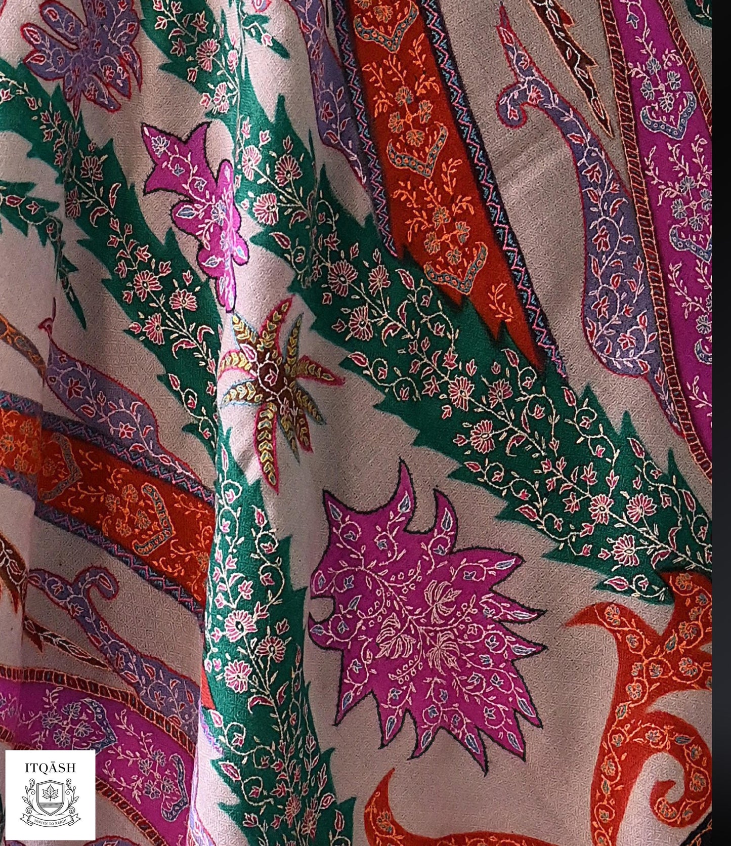Sozni Pashmina Stole — detail | Pure Kashmiri Pashmina | ITQĀSH