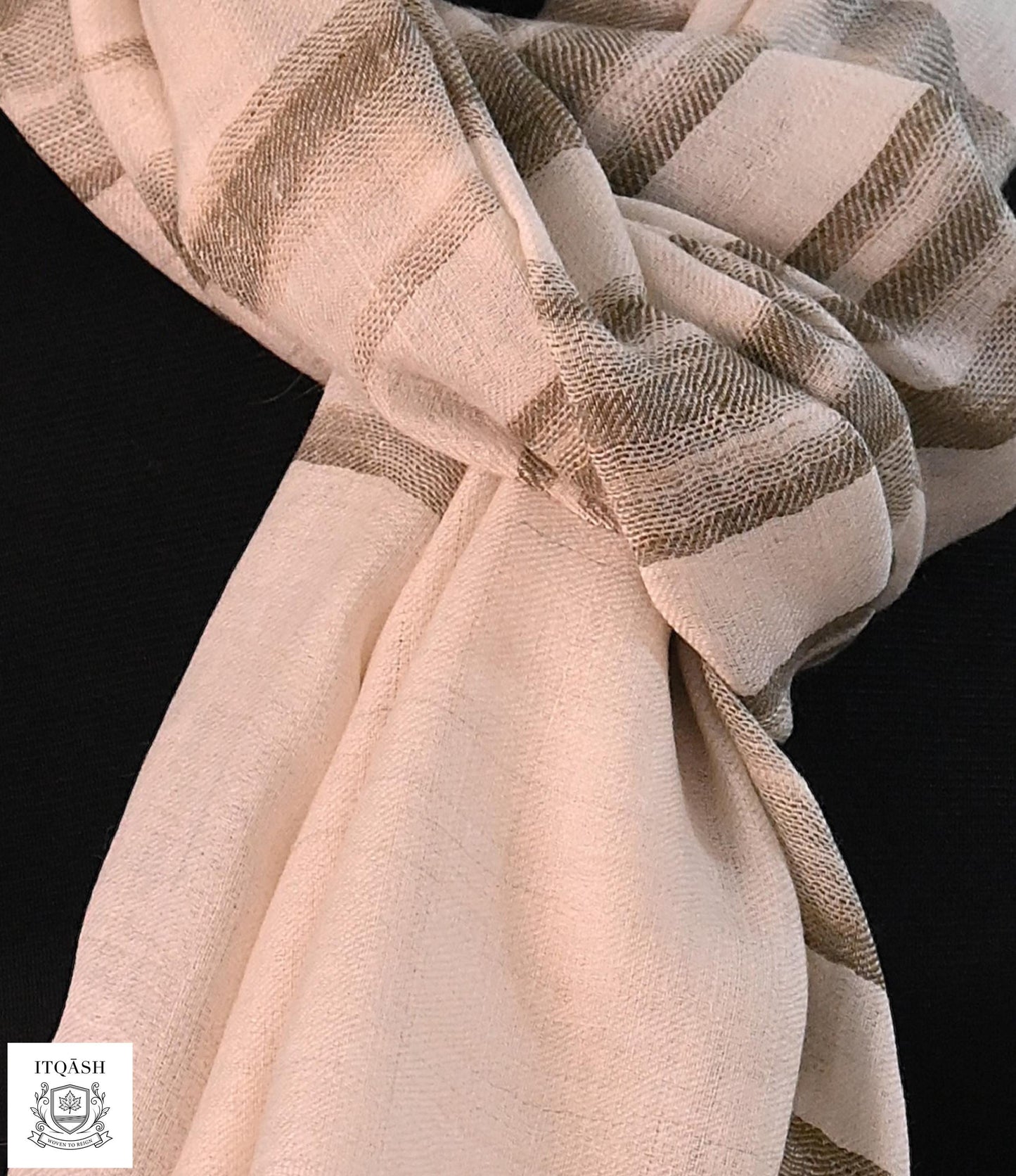 Ikat Stole — detail | Pure Kashmiri Pashmina | ITQĀSH