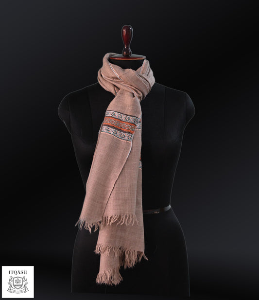 Sozni Shawl · Light Brown | Pure Kashmiri Pashmina | ITQĀSH