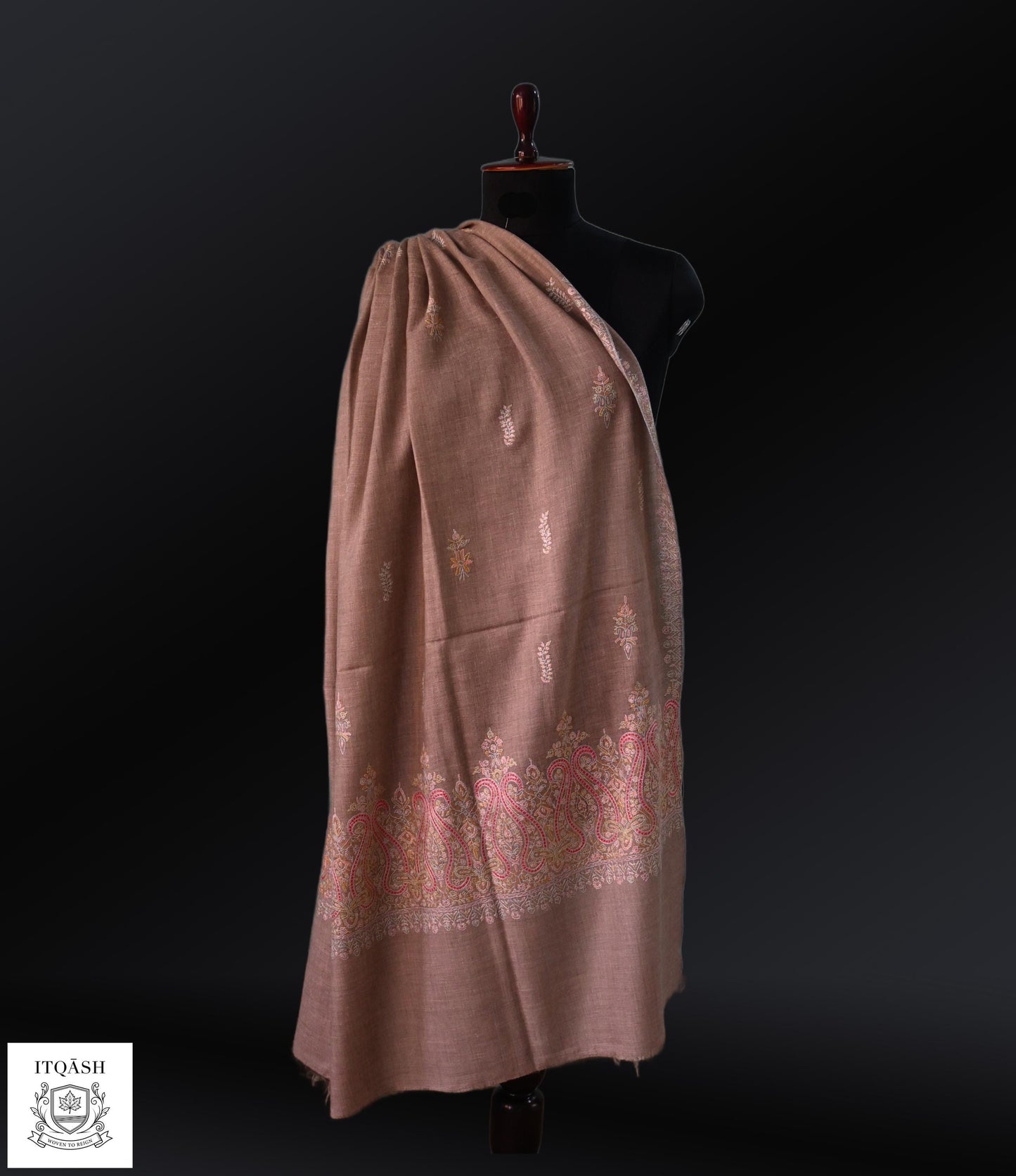 Sozni Palladaar Shawl · Brownish-Mauve | Pure Kashmiri Pashmina | ITQĀSH