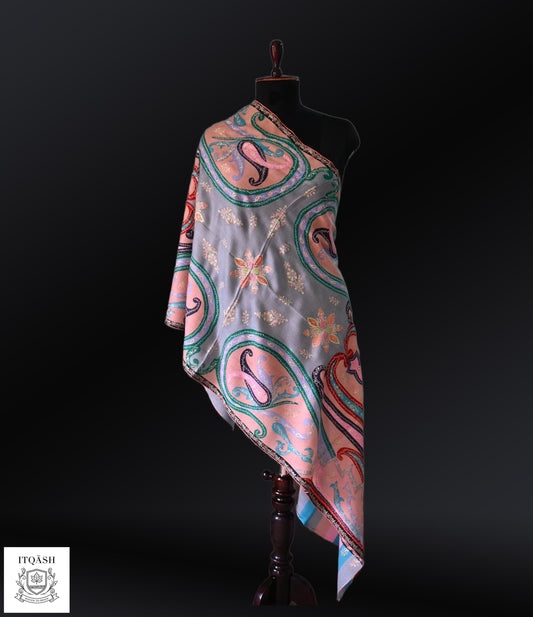 Sciarpa Sozni · Rosa chiaro e grigio