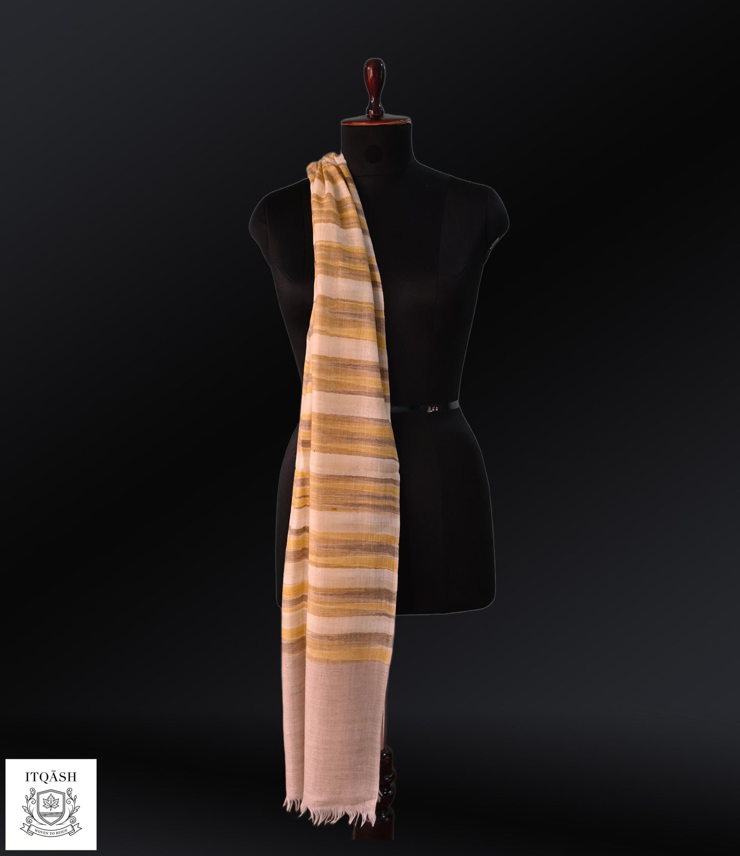 Ikat Stole · Horizontal Striped | Pure Kashmiri Pashmina | ITQĀSH
