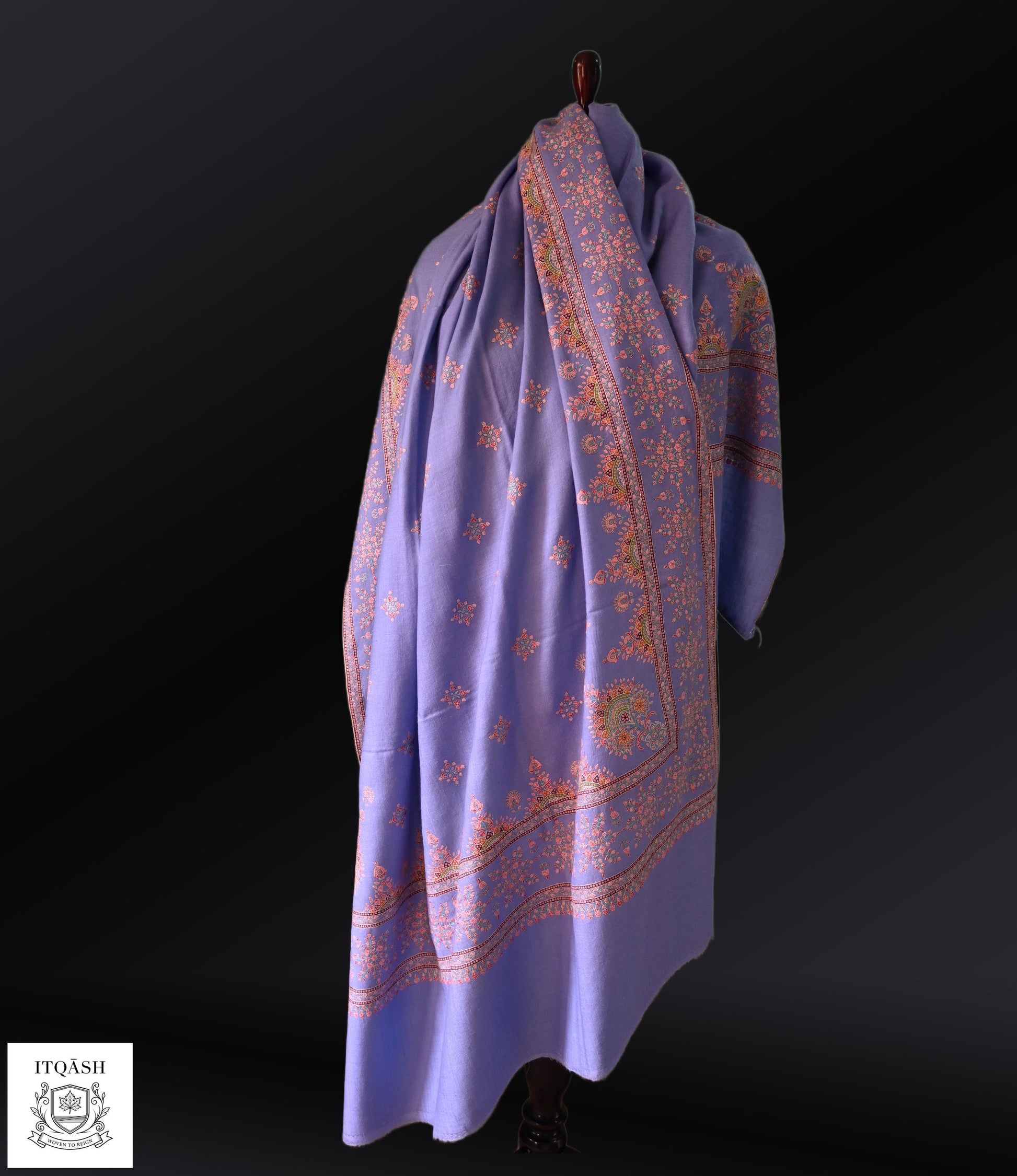 Sozni Shawl · Lavender — detail | Pure Kashmiri Pashmina | ITQĀSH