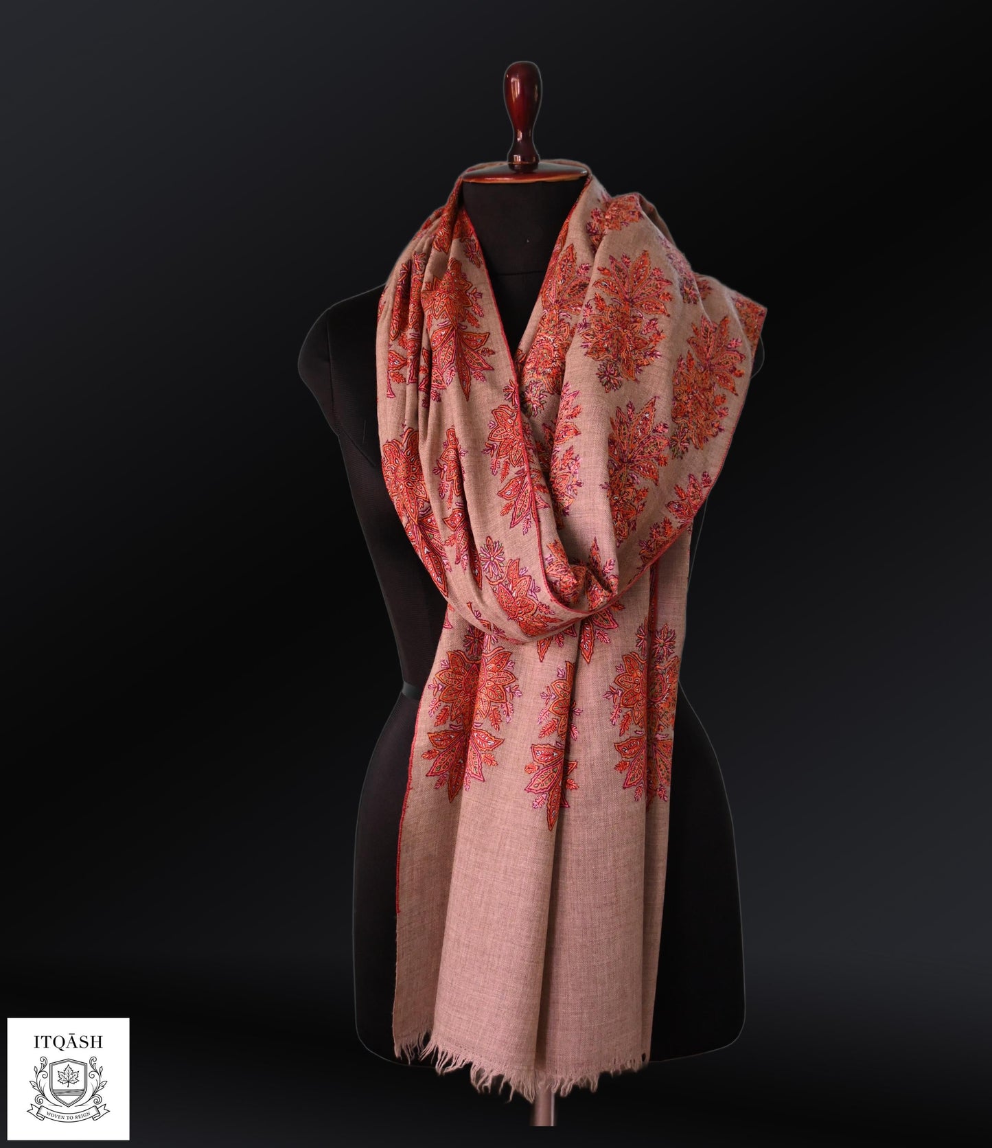Sozni Jama Shawl — detail | Pure Kashmiri Pashmina | ITQĀSH