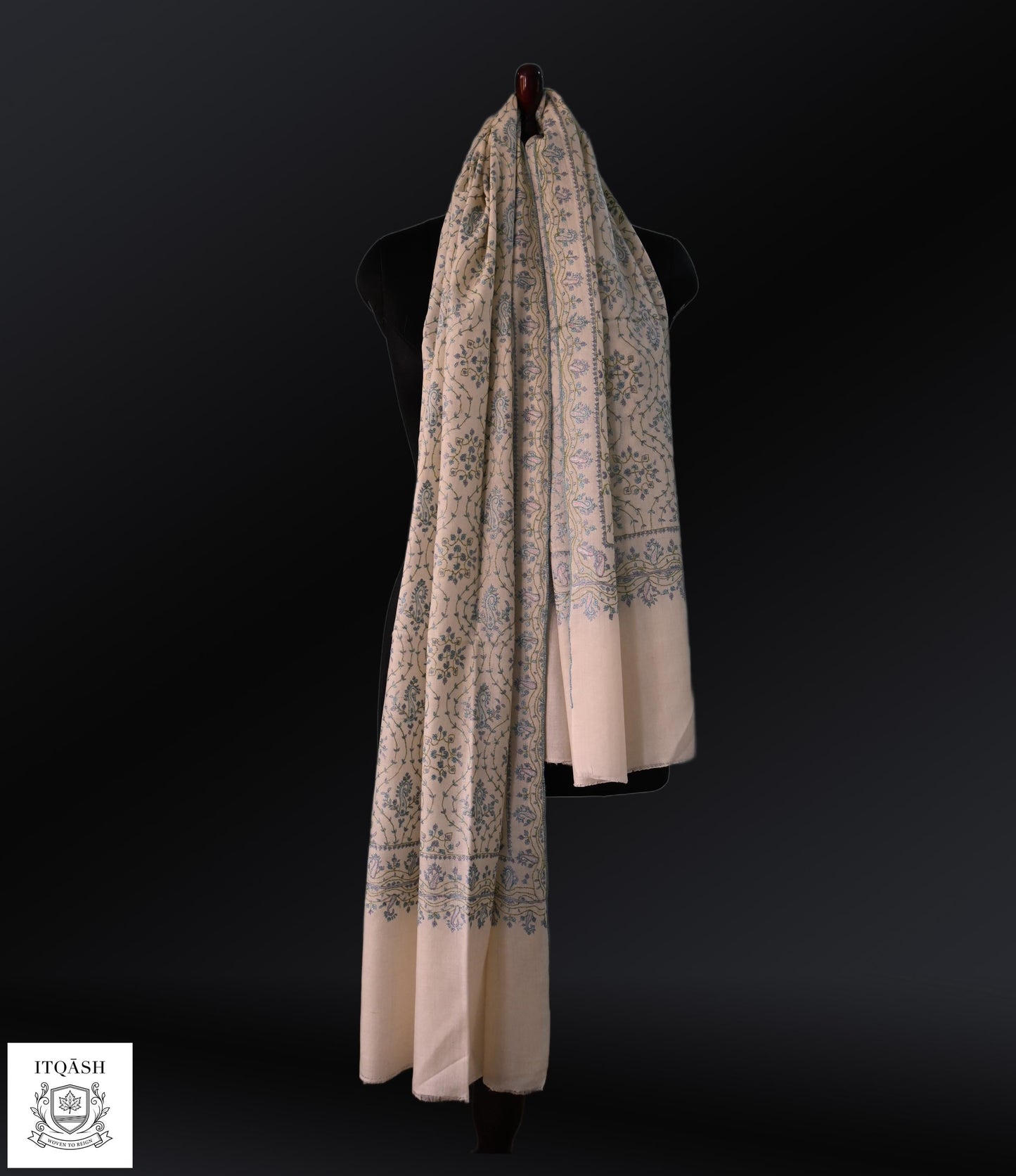 Sozni Jaali Shawl · Light Taupe | Pure Kashmiri Pashmina | ITQĀSH
