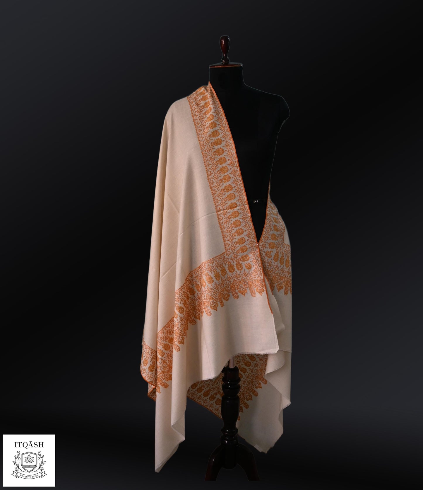 Sozni Dordaar Shawl · Natural White | Pure Kashmiri Pashmina | ITQĀSH