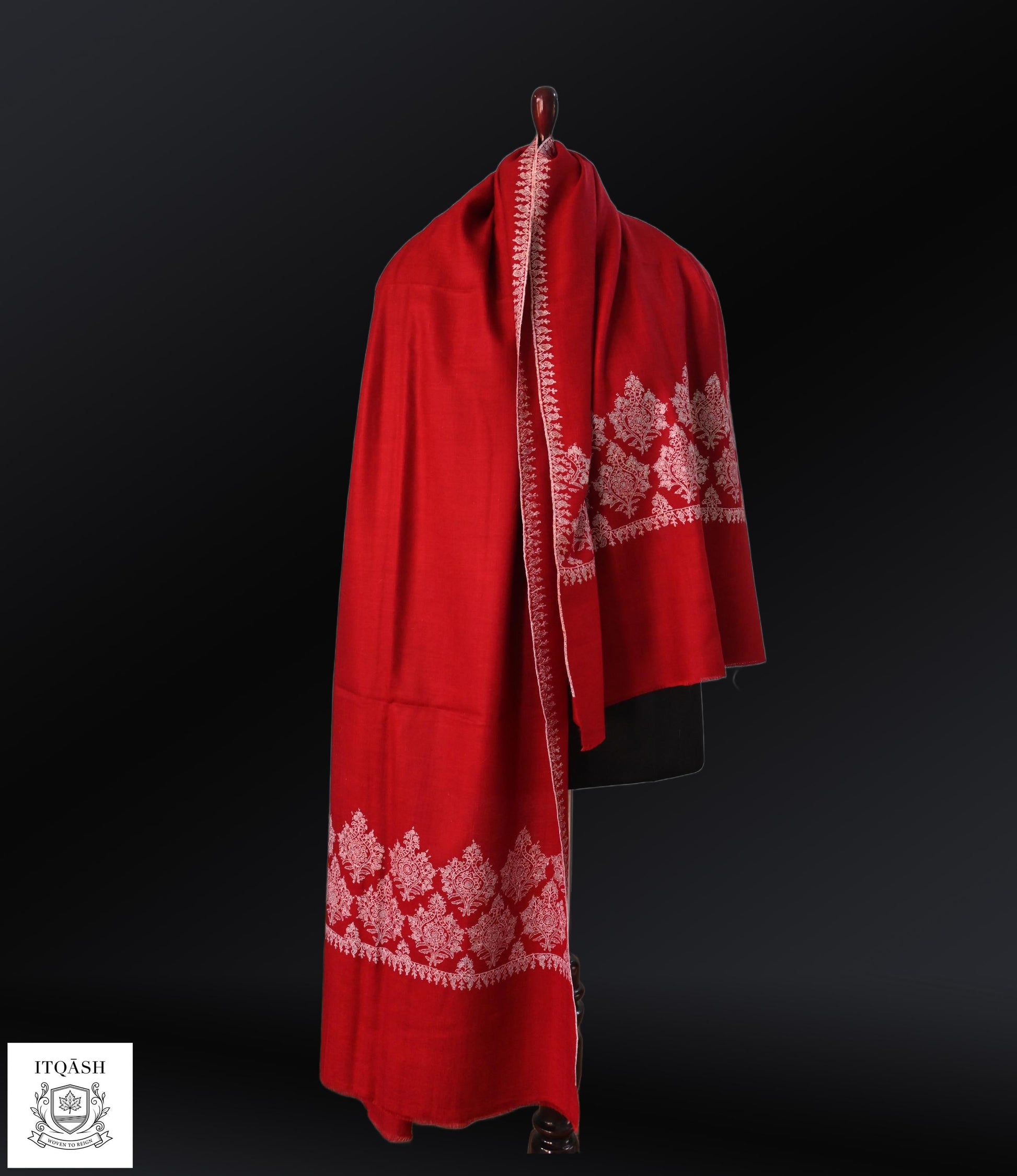Sozni Palla Shawl · Red | Pure Kashmiri Pashmina | ITQĀSH