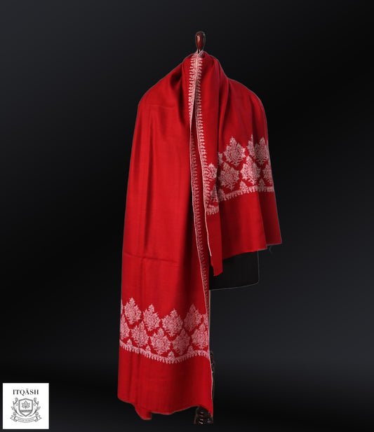 Sozni Palla Shawl · Red | Pure Kashmiri Pashmina | ITQĀSH