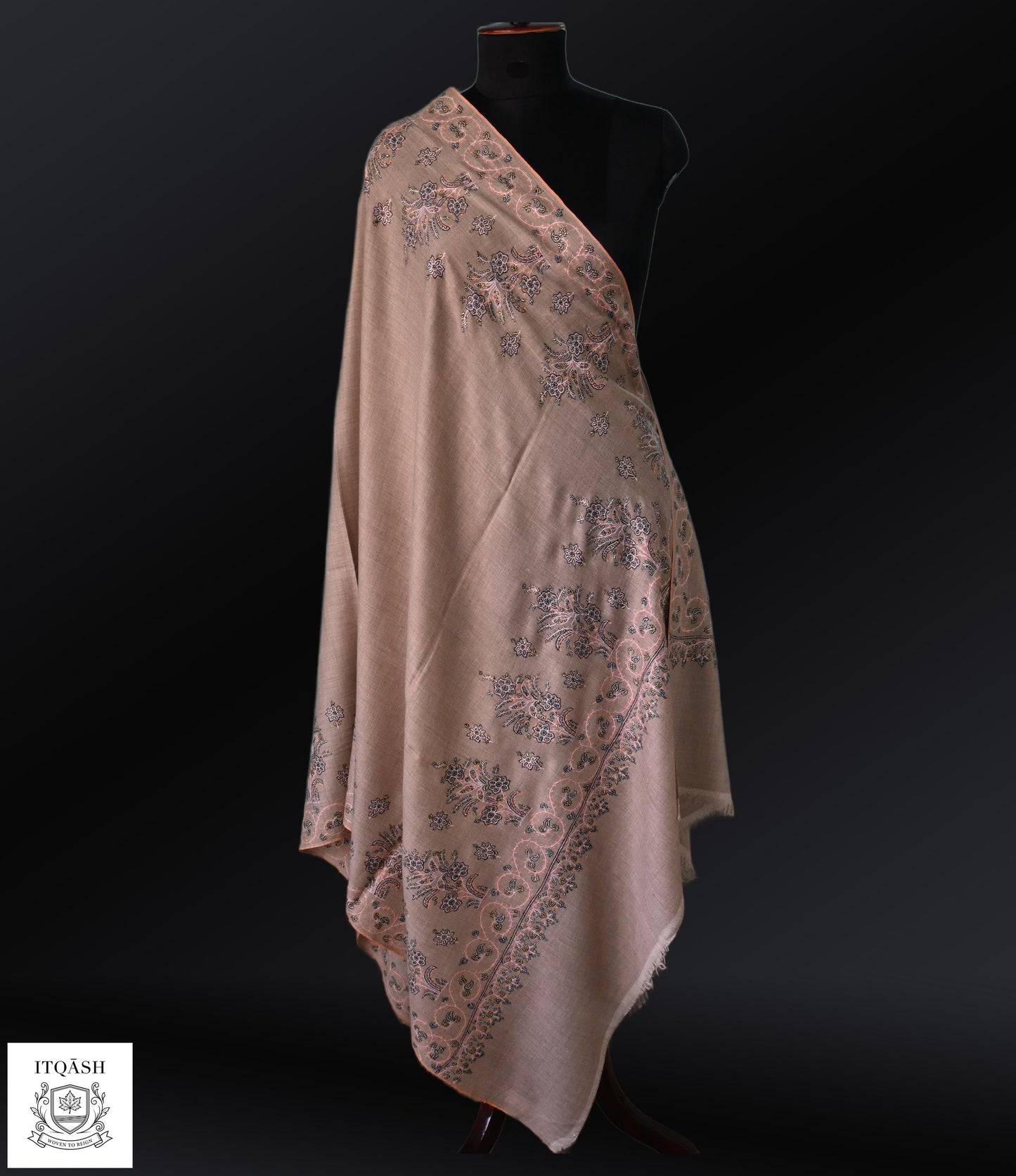 Sozni Shawl · Mocha Brown | Pure Kashmiri Pashmina | ITQĀSH