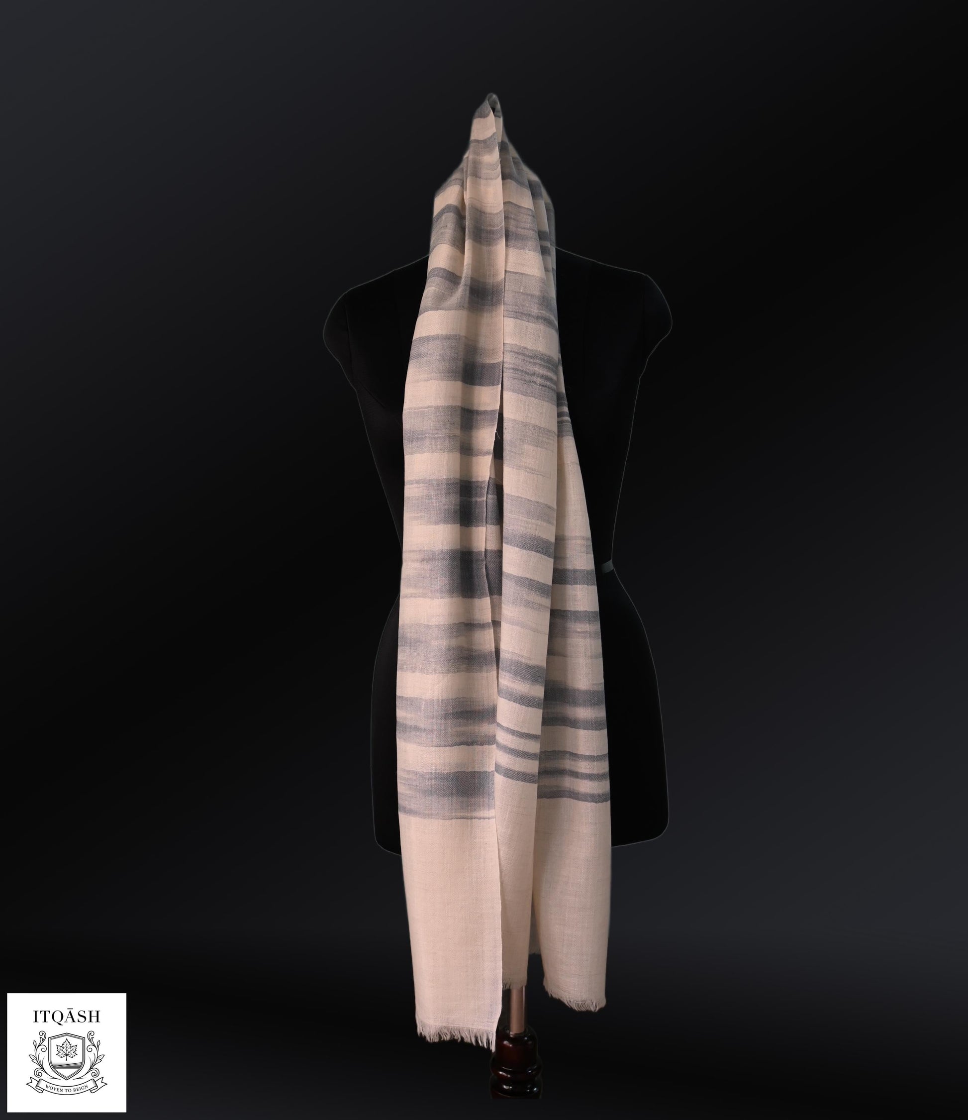 Ikat Stole · Striped | Pure Kashmiri Pashmina | ITQĀSH
