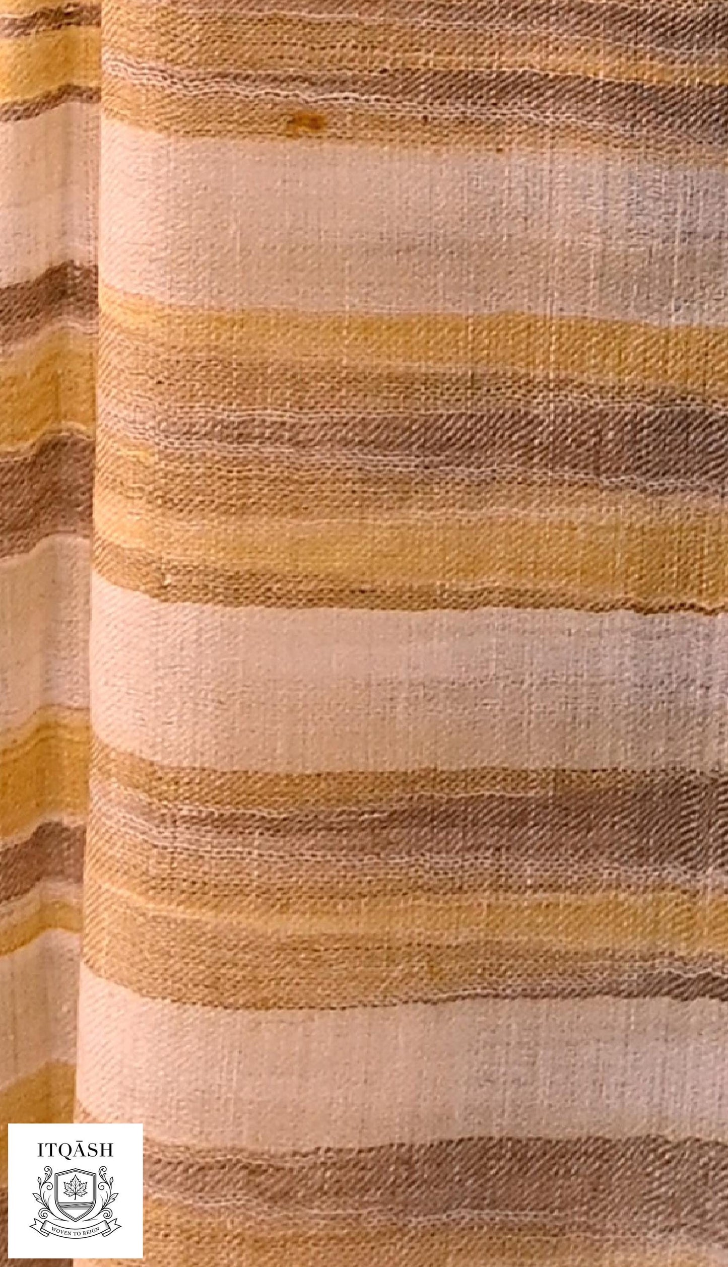 Ikat Stole · Horizontal Striped — detail | Pure Kashmiri Pashmina | ITQĀSH