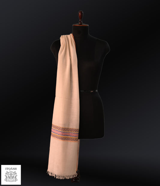 Sozni Palla & Hashi Stole · Biscuit Beige | Pure Kashmiri Pashmina | ITQĀSH
