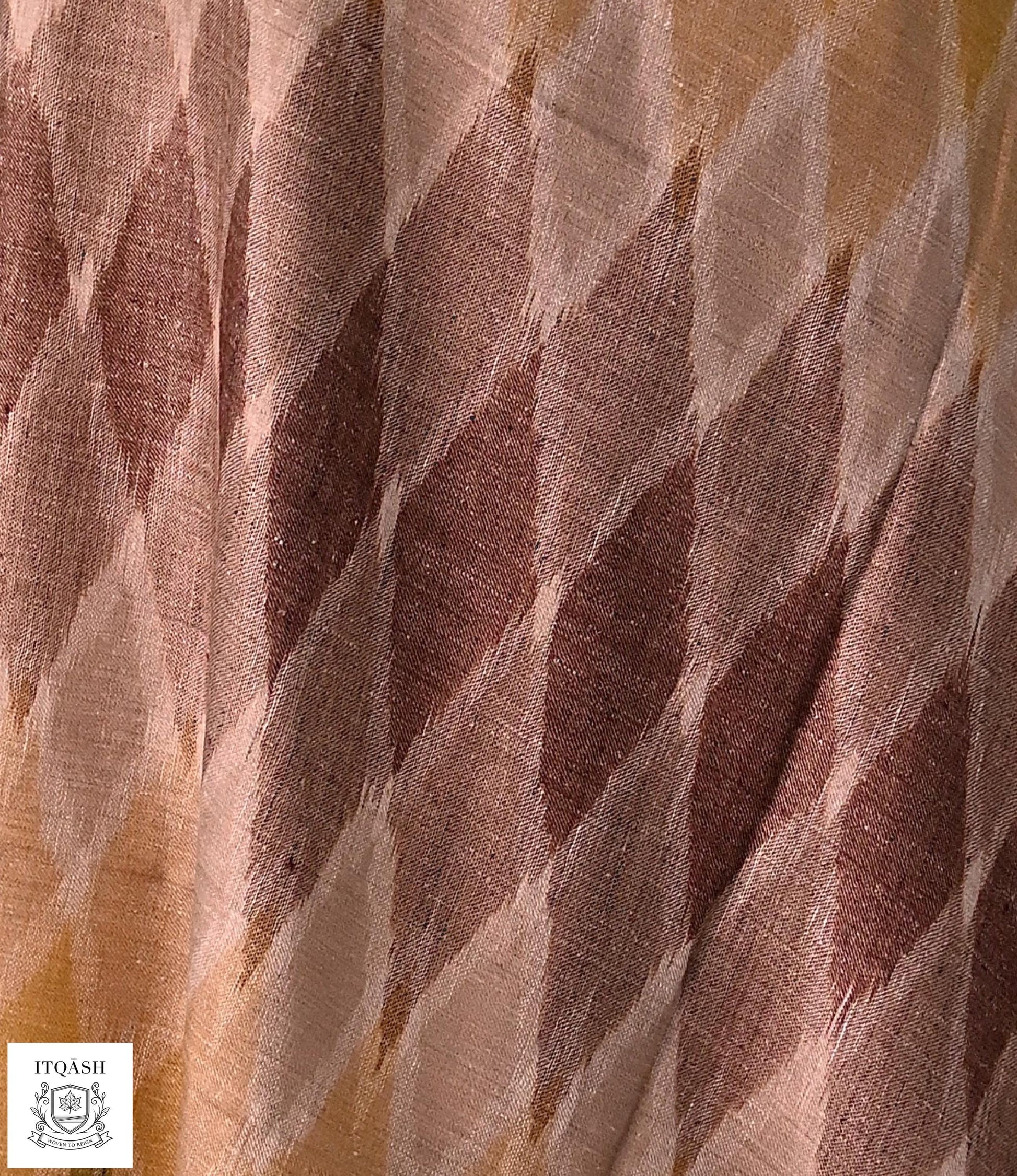 Sozni Ikat Shawl · Sandy Beige — detail | Pure Kashmiri Pashmina | ITQĀSH
