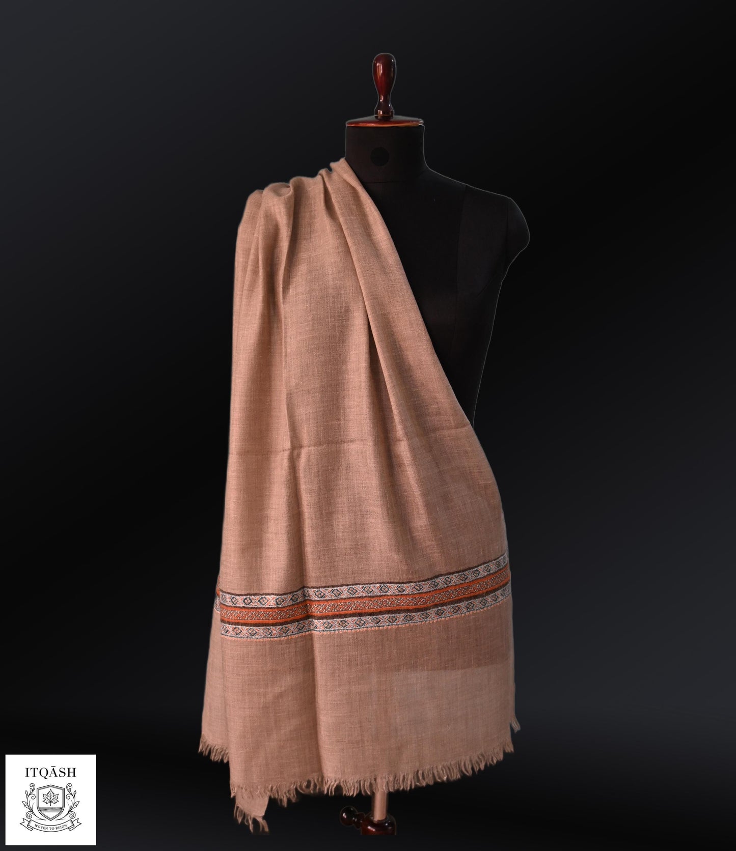 Sozni Palla Stole · Beige | Pure Kashmiri Pashmina | ITQĀSH