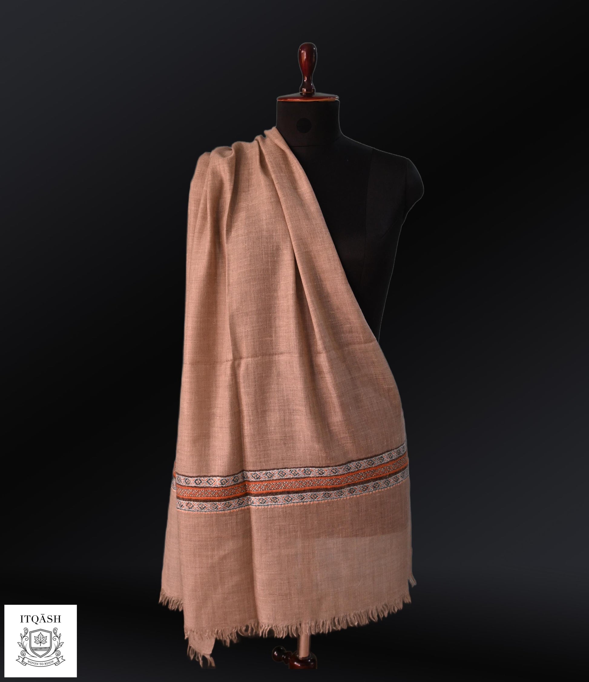 Sozni Palla Stole · Beige | Pure Kashmiri Pashmina | ITQĀSH
